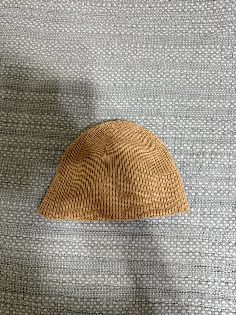 Polo Ralph Lauren Tan Ribbed Beanie with Pony Logo